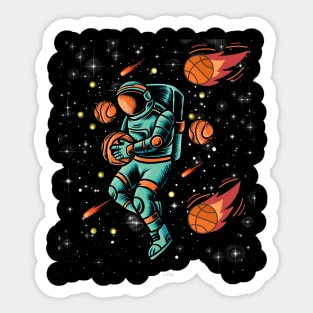 Abstract Astronaut as Basketball Player Sticker